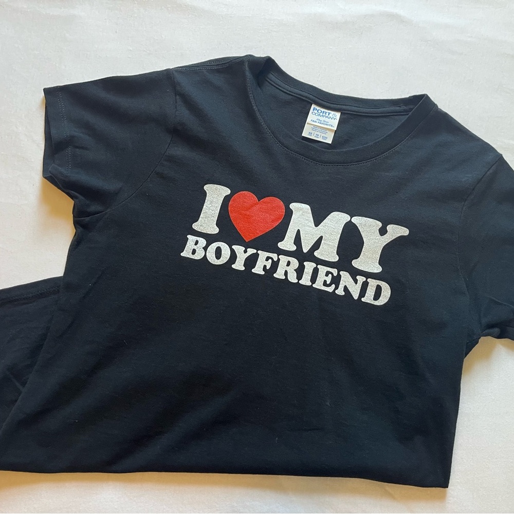 I heart my boyfriend fitted tee